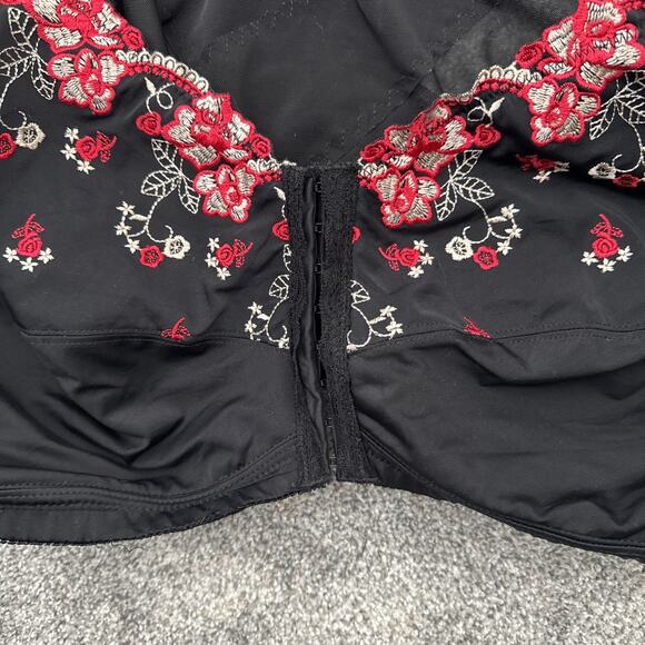 Coquette Bra Size 110F US 50F Floral Embroidery Front Closure Romantic Victorian - Picture 6 of 7